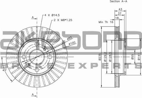 Akebono BN-0277E - Тормозной диск autospares.lv