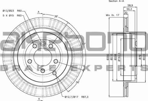 Akebono BN-0791E - Тормозной диск autospares.lv