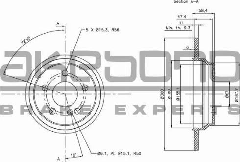 Akebono BN-0792E - Тормозной диск autospares.lv