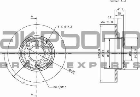 Akebono BN-0743 - Тормозной диск autospares.lv