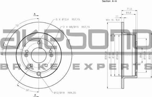 Akebono BN-0747 - Тормозной диск autospares.lv