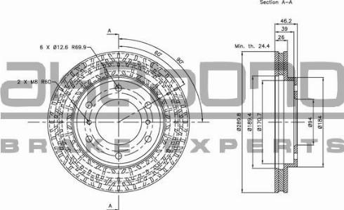 Akebono BN-0754 - Тормозной диск autospares.lv