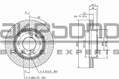 Akebono BN-0756 - Тормозной диск autospares.lv