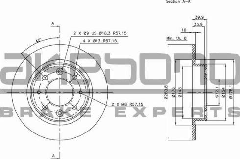 Akebono BN-0750 - Тормозной диск autospares.lv