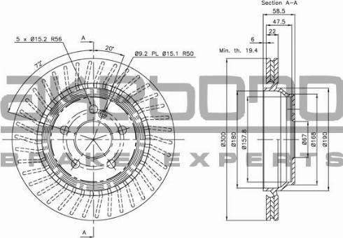 Akebono BN-0769E - Тормозной диск autospares.lv