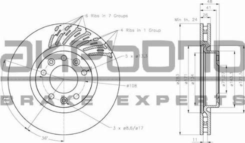 Akebono BN-0764 - Тормозной диск autospares.lv