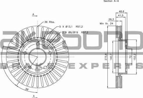 Akebono BN-0766E - Тормозной диск autospares.lv