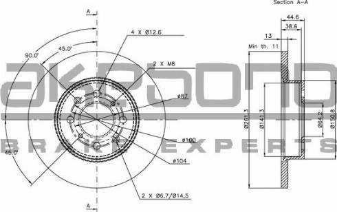 Akebono BN-0768E - Тормозной диск autospares.lv