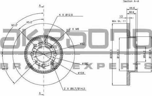 Akebono BN-0768 - Тормозной диск autospares.lv