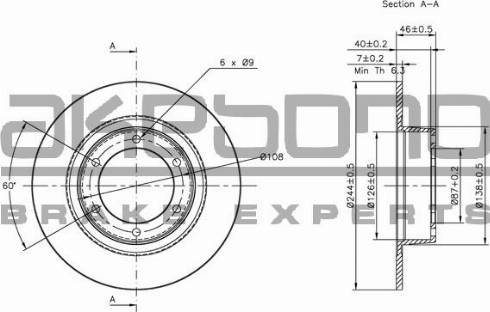 Akebono BN-0762 - Тормозной диск autospares.lv