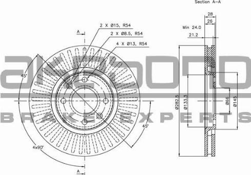 Akebono BN-0700E - Тормозной диск autospares.lv