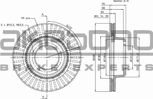 Akebono BN-0701 - Тормозной диск autospares.lv