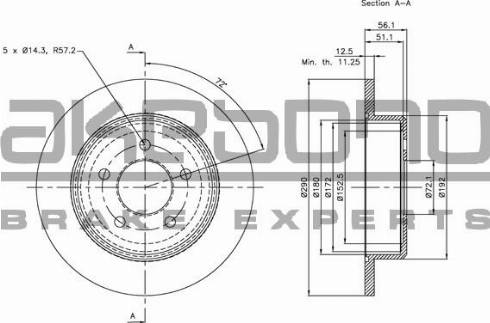 Akebono BN-0708E - Тормозной диск autospares.lv