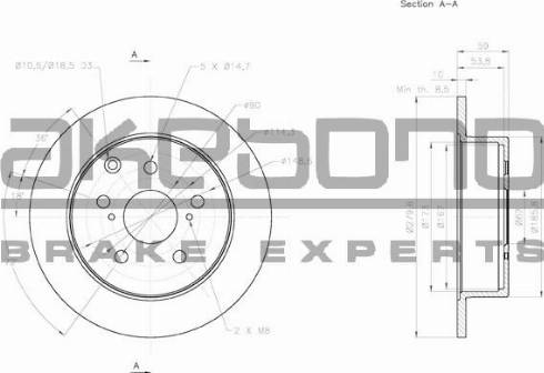 Akebono BN-0711 - Тормозной диск autospares.lv