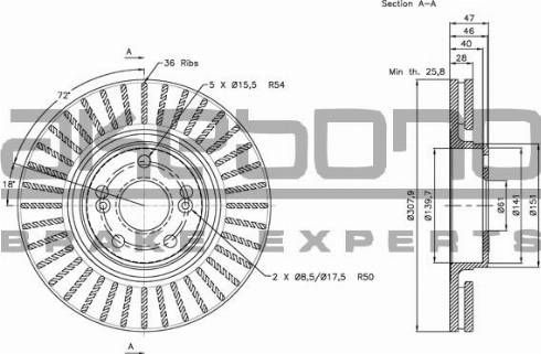 Akebono BN-0713E - Тормозной диск autospares.lv