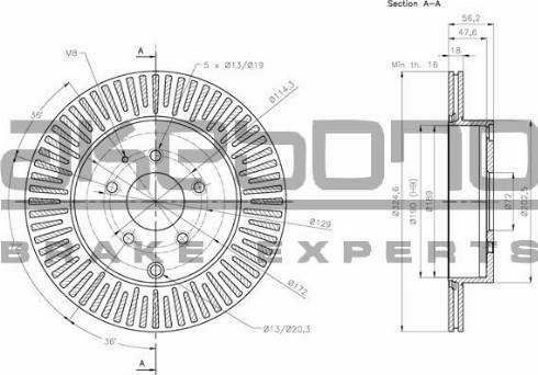 Akebono BN-0785 - Тормозной диск autospares.lv