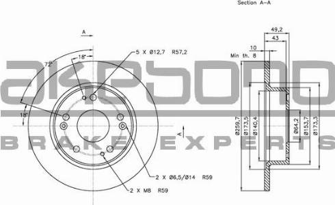 Akebono BN-0738 - Тормозной диск autospares.lv