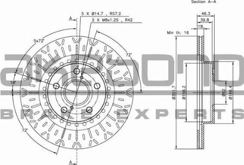 Akebono BN-0733 - Тормозной диск autospares.lv