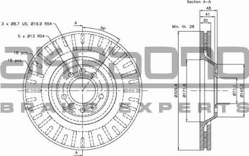 Akebono BN-0732 - Тормозной диск autospares.lv