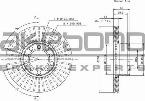 Akebono BN-0737 - Тормозной диск autospares.lv