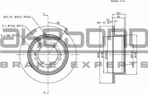 Akebono BN-0729 - Тормозной диск autospares.lv