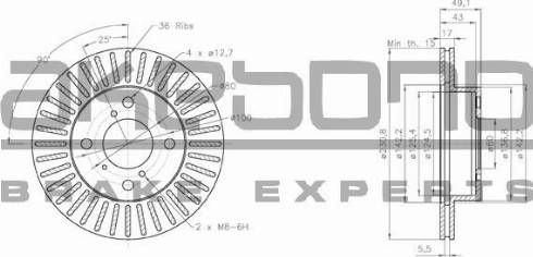 Akebono BN-0720 - Тормозной диск autospares.lv