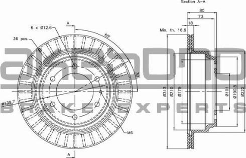 Akebono BN-0723E - Тормозной диск autospares.lv