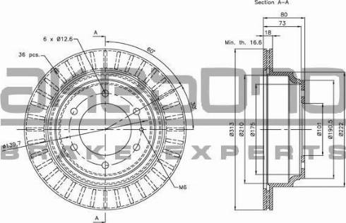 Akebono BN-0723 - Тормозной диск autospares.lv