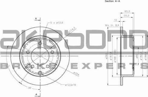 Akebono BN-0727 - Тормозной диск autospares.lv