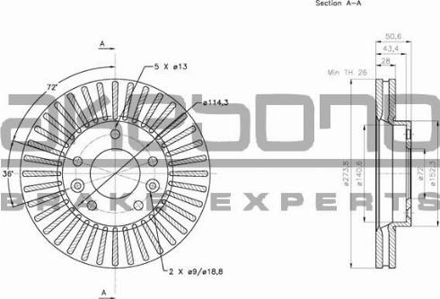 Akebono BN-0779E - Тормозной диск autospares.lv