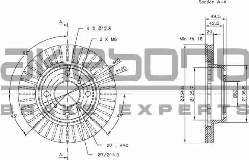 Akebono BN-0776 - Тормозной диск autospares.lv