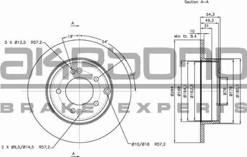 Akebono BN-1059 - Тормозной диск autospares.lv