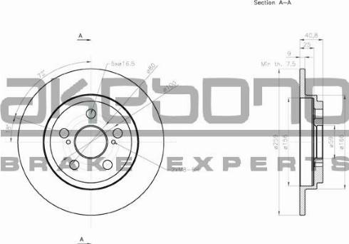 Akebono BN-1050 - Тормозной диск autospares.lv