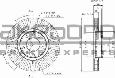 Akebono BN-1066 - Тормозной диск autospares.lv