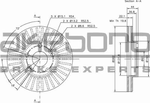 Akebono BN-1060 - Тормозной диск autospares.lv