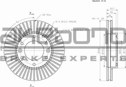 Akebono BN-1000E - Тормозной диск autospares.lv