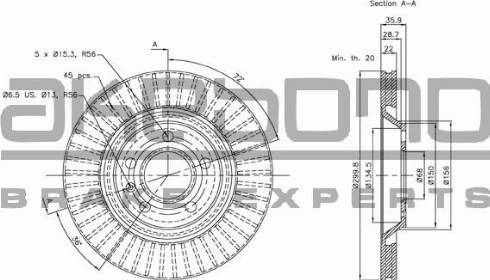 Akebono BN-1014 - Тормозной диск autospares.lv