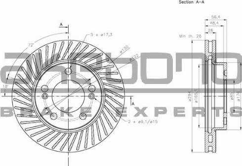 Akebono BN-1015E - Тормозной диск autospares.lv