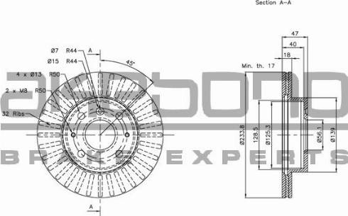 Akebono BN-1011 - Тормозной диск autospares.lv