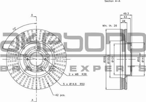 Akebono BN-1012 - Тормозной диск autospares.lv