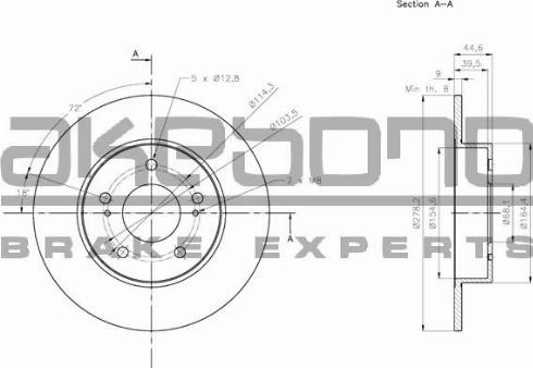 Akebono BN-1086 - Тормозной диск autospares.lv