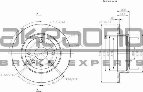 Akebono BN-1087 - Тормозной диск autospares.lv