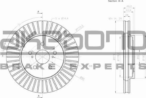 Akebono BN-1031 - Тормозной диск autospares.lv