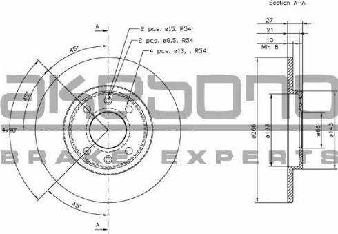 Akebono BN-1029 - Тормозной диск autospares.lv