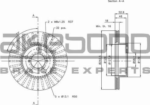 Akebono BN-1028 - Тормозной диск autospares.lv