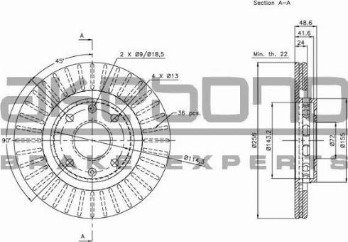 Akebono BN-1074 - Тормозной диск autospares.lv