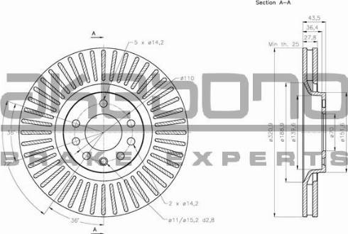 Akebono BN-1078E - Тормозной диск autospares.lv