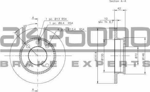 Akebono BN-1072E - Тормозной диск autospares.lv