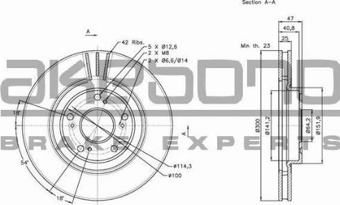 Akebono BN-1194 - Тормозной диск autospares.lv