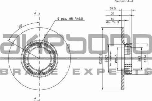 Akebono BN-1190E - Тормозной диск autospares.lv